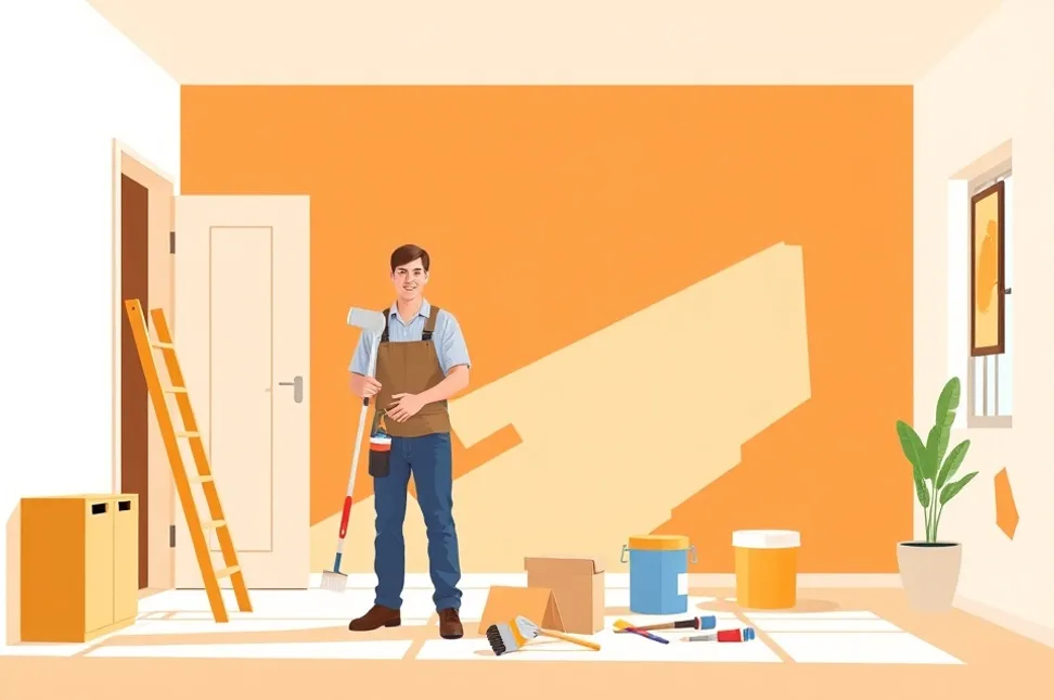 Intérieur rénové après travaux de peinture à Hyères