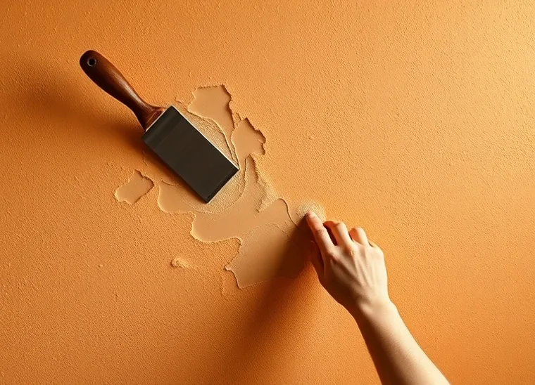 Application d'un enduit décoratif à la lisseuse sur un mur